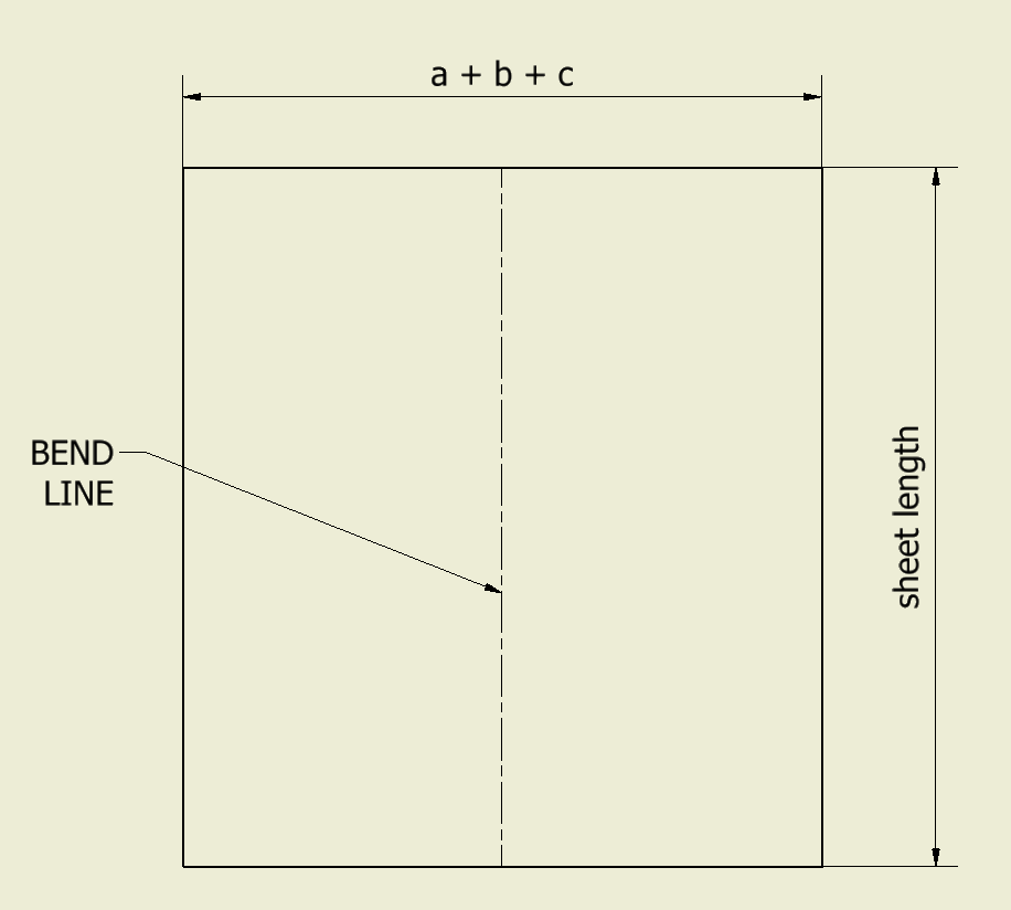 sheet metal flat patter bend line